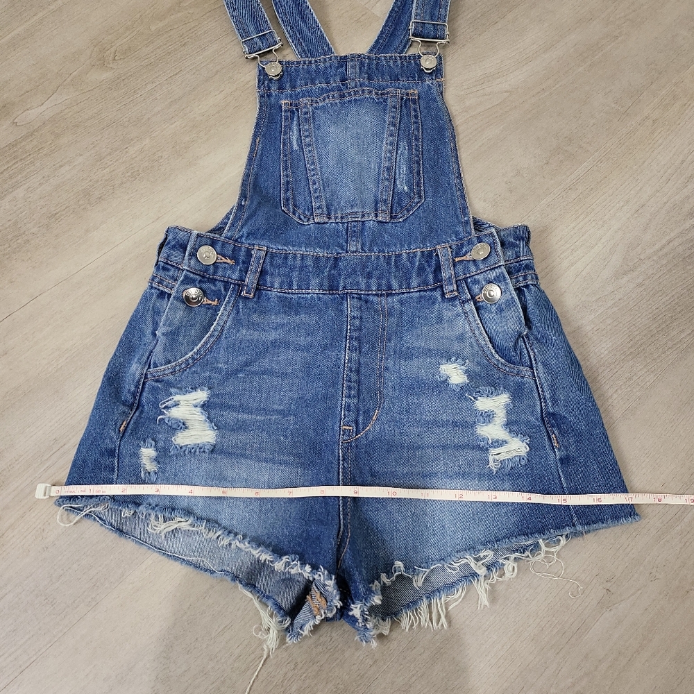 💯 cotton Bootie short jean overalls - Picture 4 of 13
